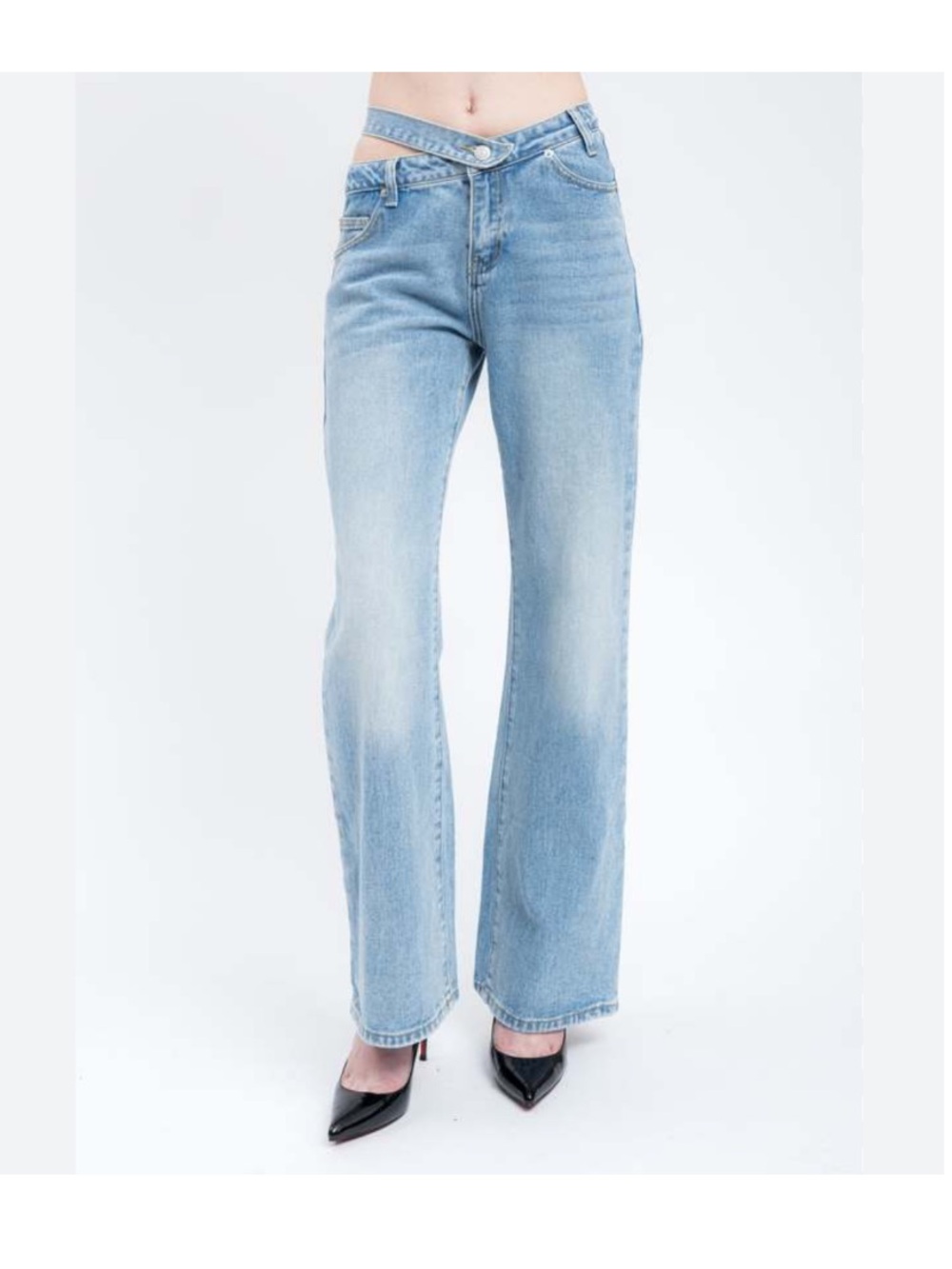 Ann Andelman Asymmetrical Denim Jeans Sz 24